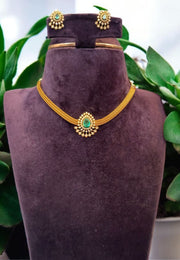 Beautiful kanti necklace with green stone -perfect for any occasion